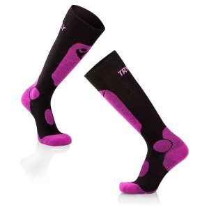 Slēpošanas zeķes, melnas-fuksijas